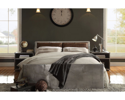 ACME - Brancaster Queen Bed in Retro Brown/Aluminum