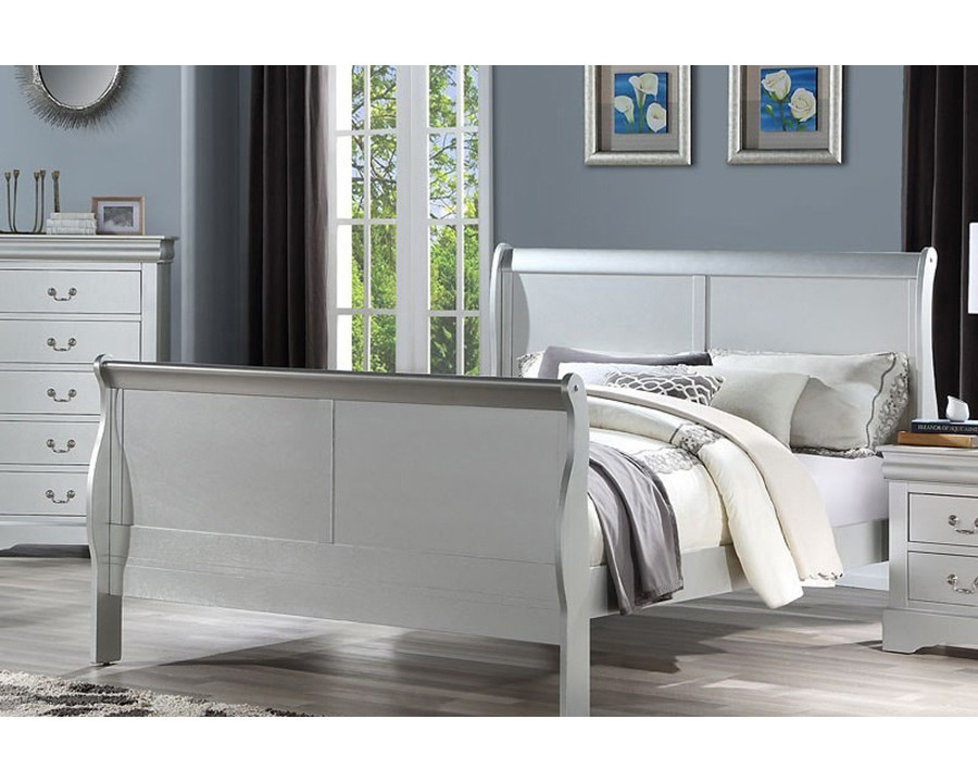 ACME Louis Philippe III Queen Bed - Platinum