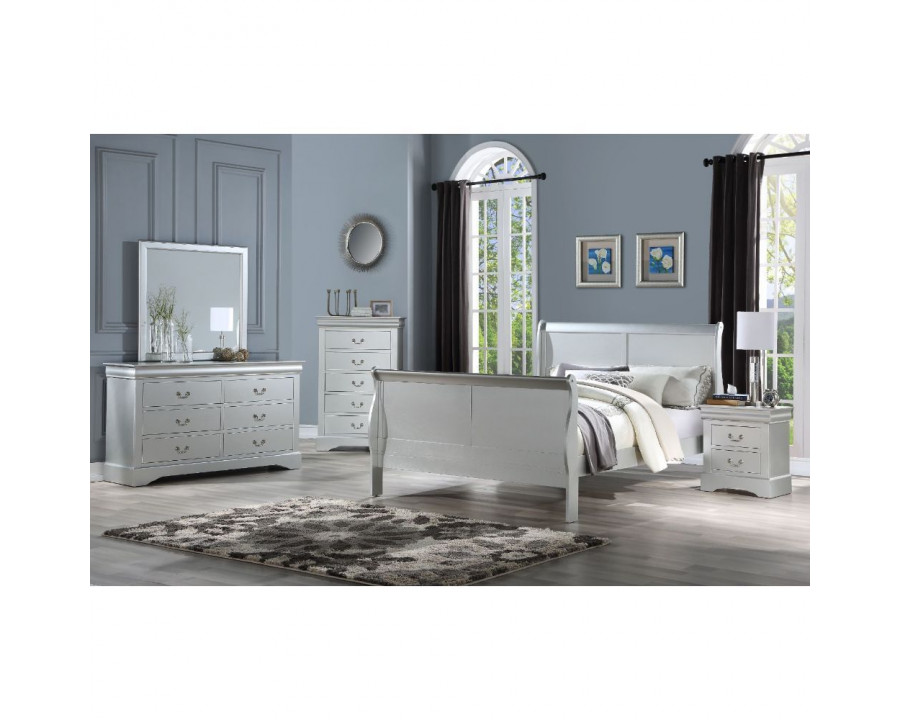 ACME Louis Philippe III Full Bed - Platinum