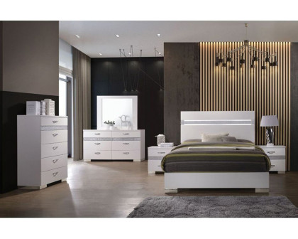 ACME - Naima II White High Gloss Platform Bed