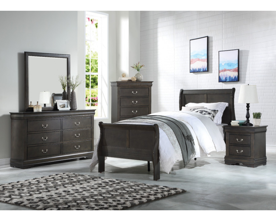 ACME Louis Philippe Full Bed - Dark Gray