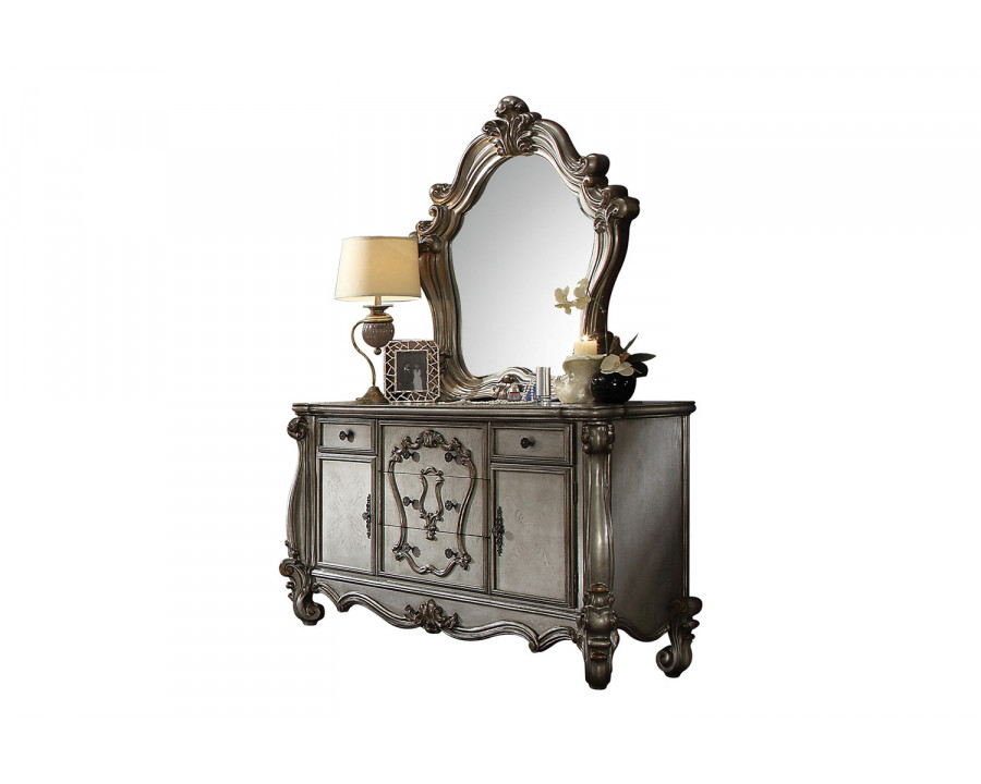 ACME Versailles Mirror - Antique Platinum Silver