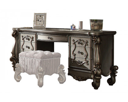 ACME Versailles Vanity Desk - Antique Platinum Silver