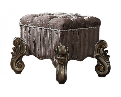 ACME Versailles Vanity Stool - Antique Platinum Silver