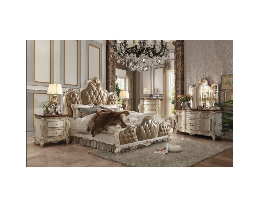 ACME Picardy EK Bed - Butterscotch/Antique Pearl