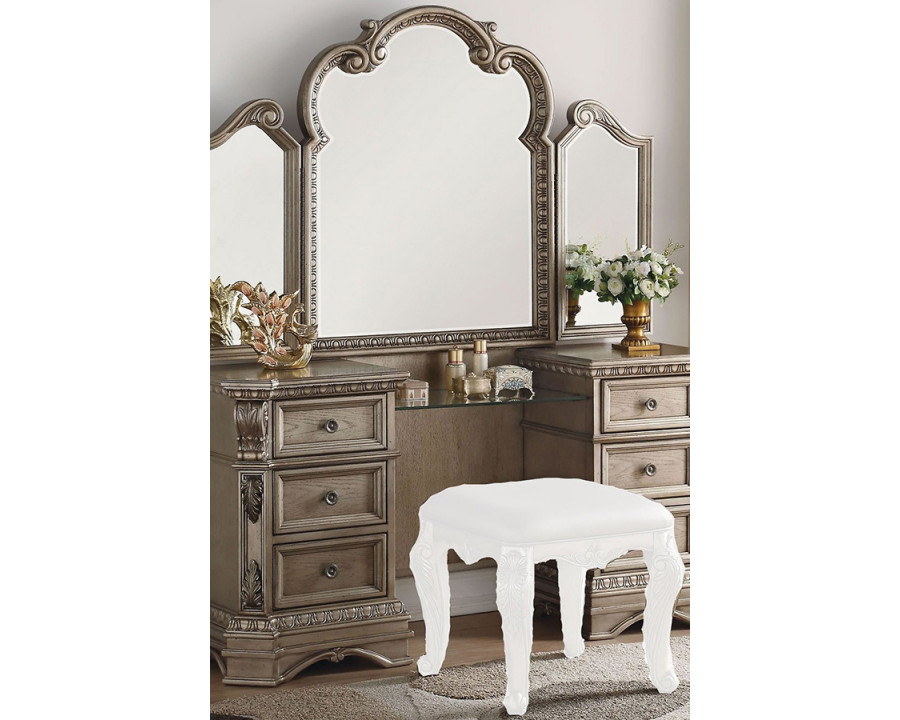 ACME - Northville Vanity Desk in Antique Silver