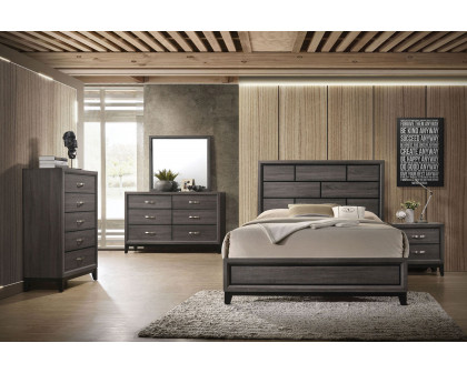 ACME - Valdemar Weathered Gray Panel Bed