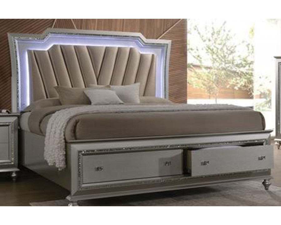 ACME Kaitlyn Storage Bed - Champagne, King Size