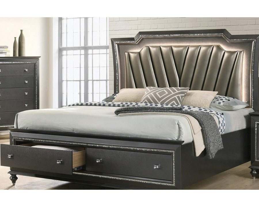 ACME Kaitlyn Bed - Metallic Gray, California King Size