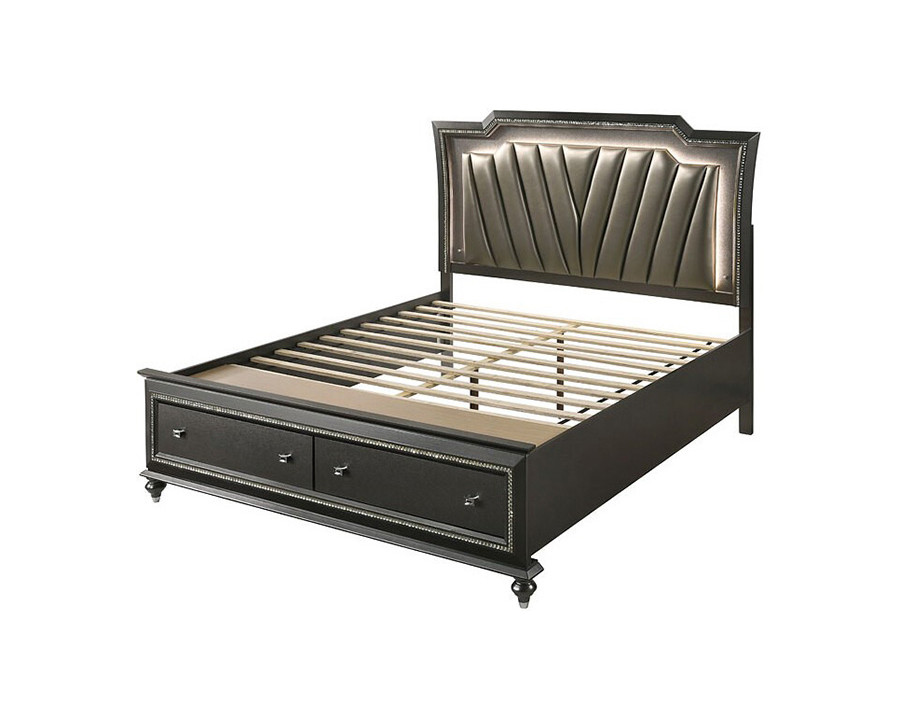 ACME Kaitlyn Storage Bed - Metallic Gray, King Size