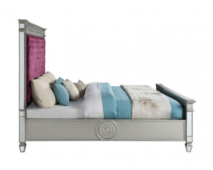 ACME Varian CK Bed - Burgundy Velvet/Mirrored