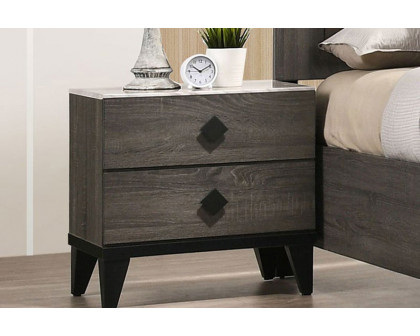 ACME - Avantika Nightstand in Faux Marble Top/Rustic Gray Oak