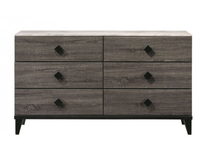 ACME - Avantika Dresser in Faux Marble Top/Rustic Gray Oak