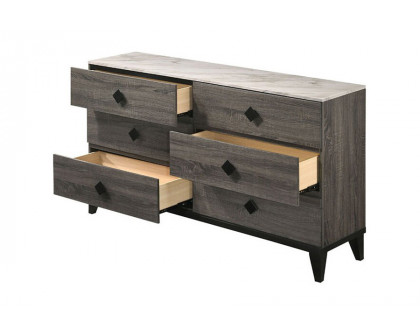 ACME - Avantika Dresser in Faux Marble Top/Rustic Gray Oak