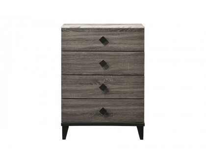 ACME - Avantika Chest in Faux Marble Top/Rustic Gray Oak