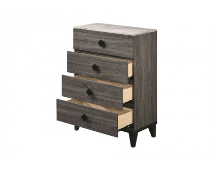 ACME - Avantika Chest in Faux Marble Top/Rustic Gray Oak