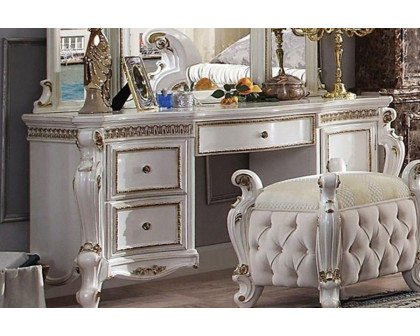 ACME - Picardy Vanity Desk in Antique Pearl