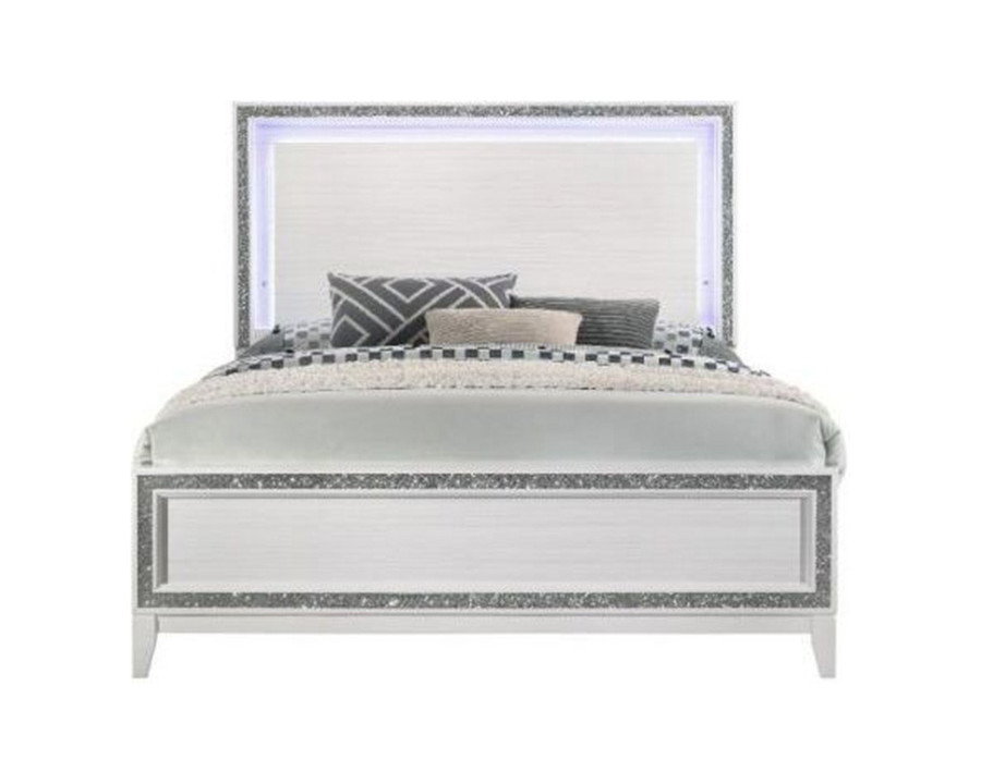 ACME Haiden Bed with Led - White Finish, Eastern King Size