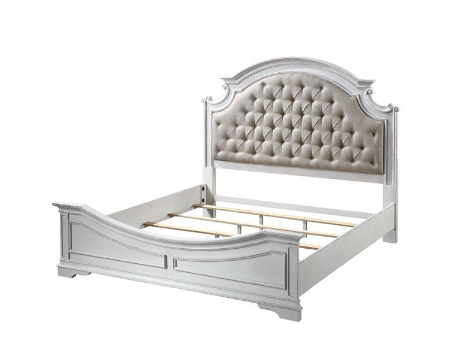 ACME Florian EK Bed - Beige/Antique White