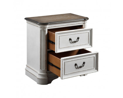 ACME Florian Nightstand - Antique White/Oak