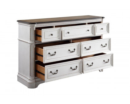 ACME - Florian Dresser in Antique White/Oak