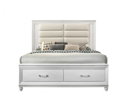 ACME Sadie EK Bed - Pearl White/White