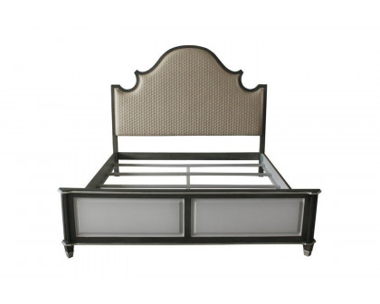 ACME House Beatrice Queen Bed - Beige/Charcoal/Light Gray