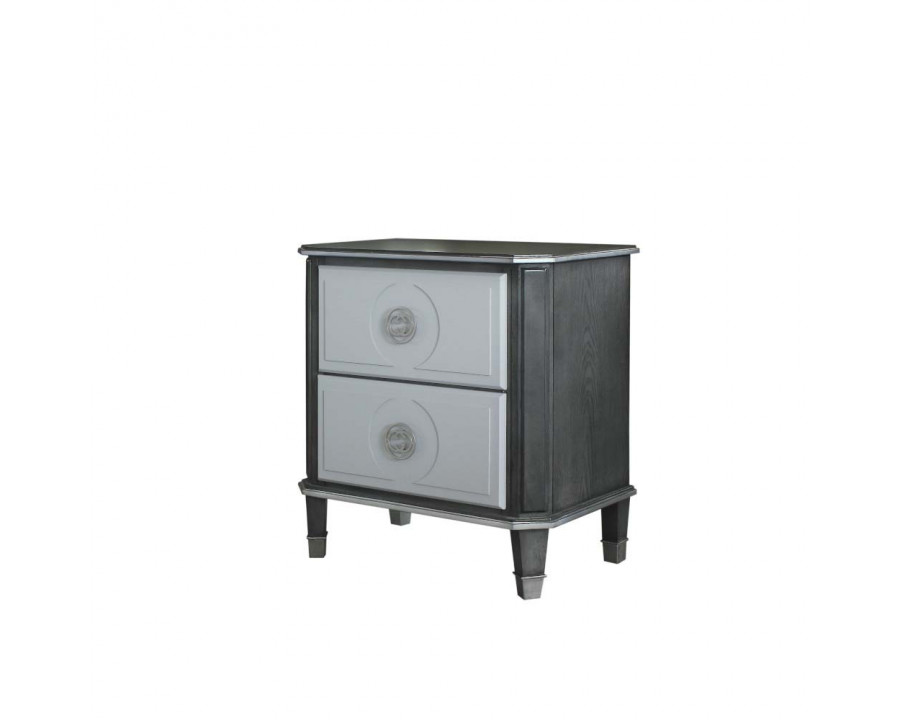 ACME - House Beatrice Nightstand in Charcoal/Light Gray