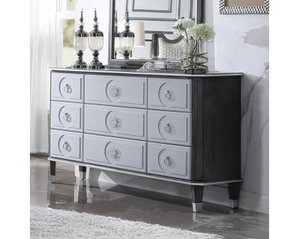 ACME - House Beatrice Dresser in Charcoal/Light Gray