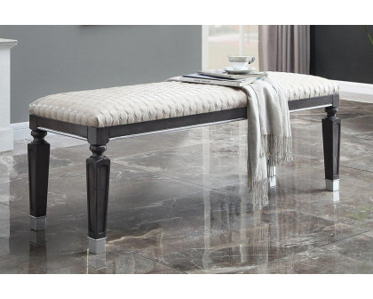 ACME - House Beatrice Bench in Beige/Charcoal