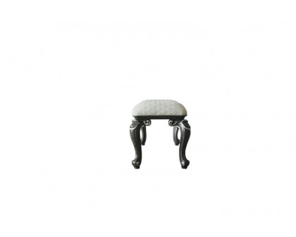 ACME - House Delphine Bench in Two Tone Ivory Charcoal