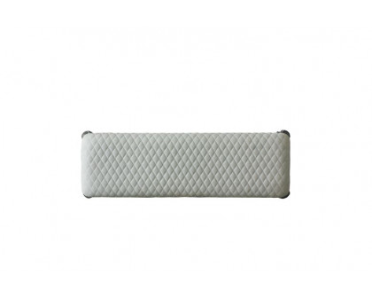 ACME - House Delphine Bench in Two Tone Ivory Charcoal