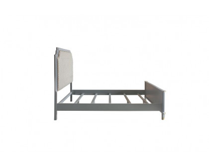 ACME House Marchese Eastern King Bed - Two Tone Beige Pearl Gray