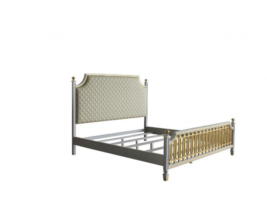 ACME House Marchese CK Bed - Beige/Pearl Gray