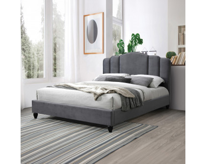 ACME Giada Eastern King Bed - Charcoal Fabric