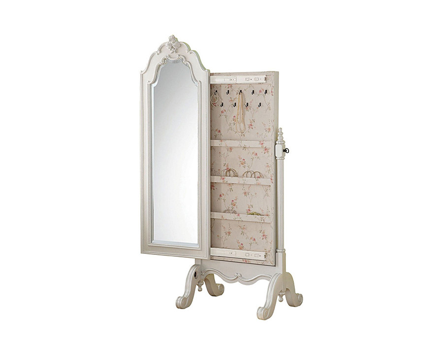 ACME - Edalene Jewelry Armoire in Pearl White