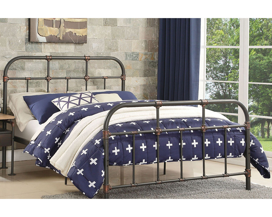 ACME - Nicipolis Sandy Gray Metal Bed