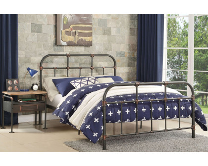 ACME - Nicipolis Sandy Gray Metal Bed