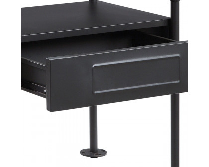 ACME - Nicipolis Nightstand in Glass/Sandy Gray