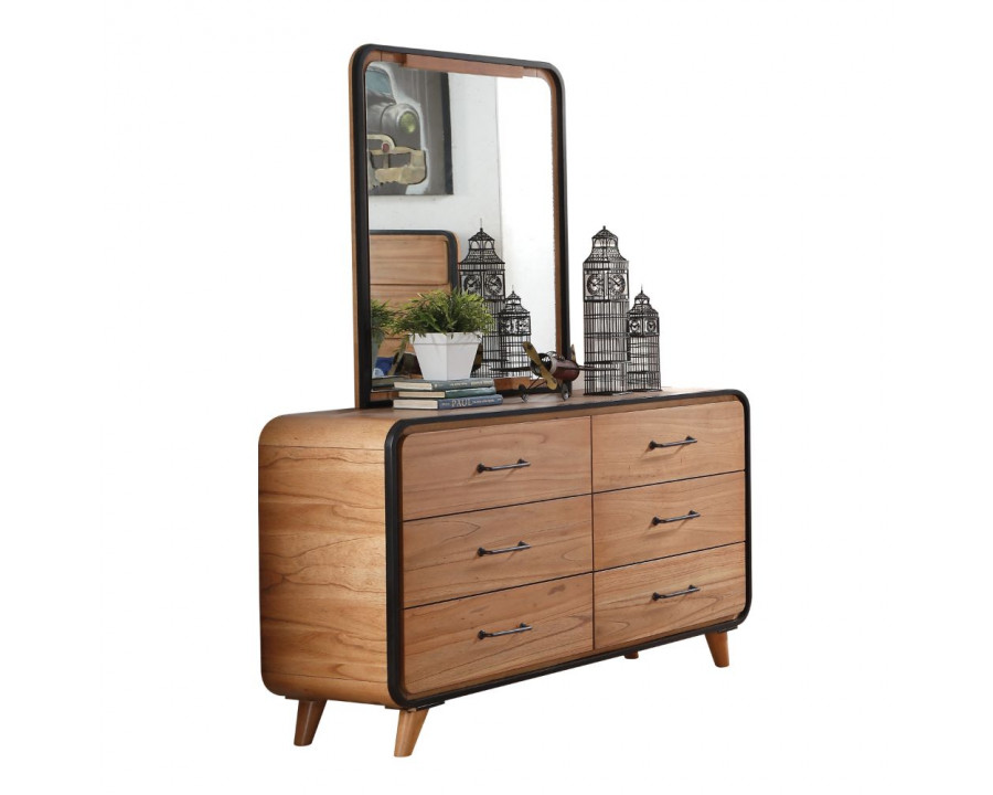 ACME Carla Mirror - Oak/Black