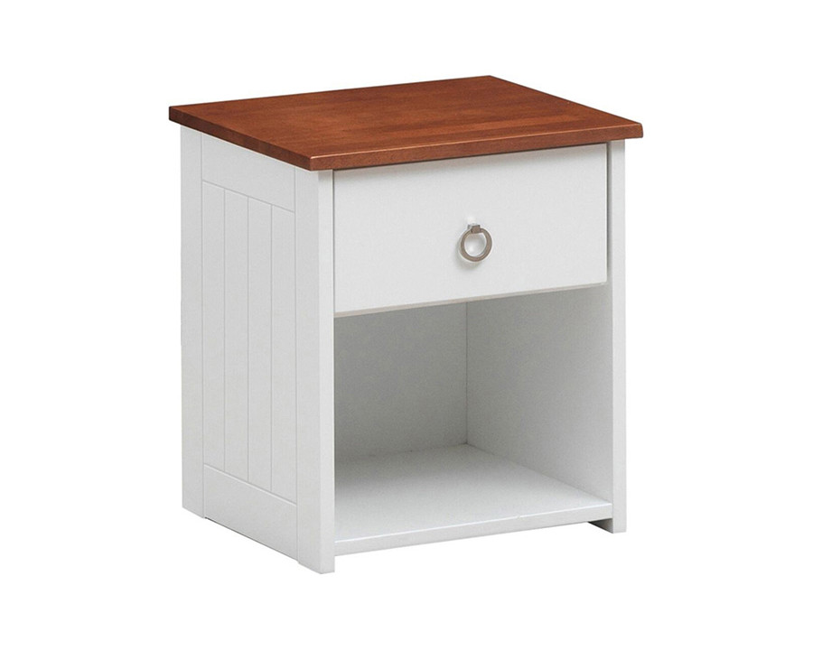 ACME - Farah Nightstand in White/Oak