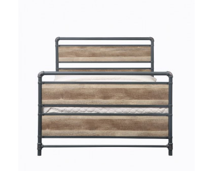 ACME - Brantley Full Bed in Antique Oak/Sandy Gray