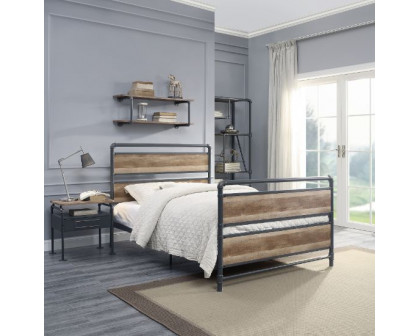 ACME - Brantley Full Bed in Antique Oak/Sandy Gray