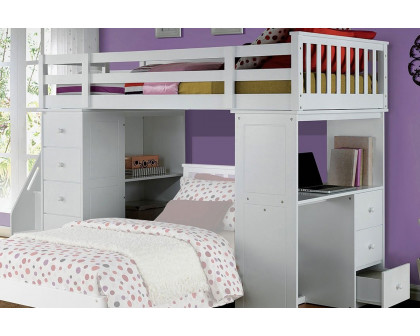 ACME - Freya Twin Loft Bed with Storage in White