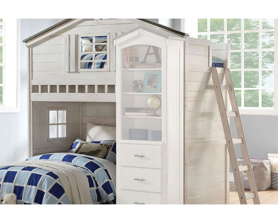 ACME Tree House Loft Bed - Weathered White/Gray