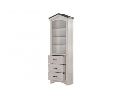 ACME Tree House Bookcase Cabinet - Weathered White/Gray