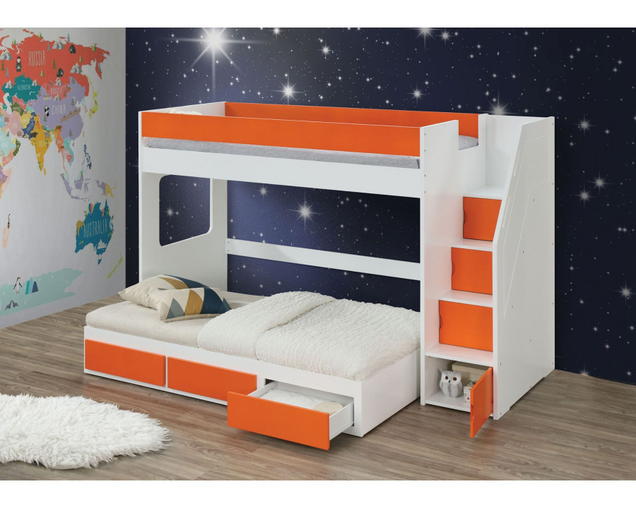 ACME - Lawson Loft Bed in White/Orange