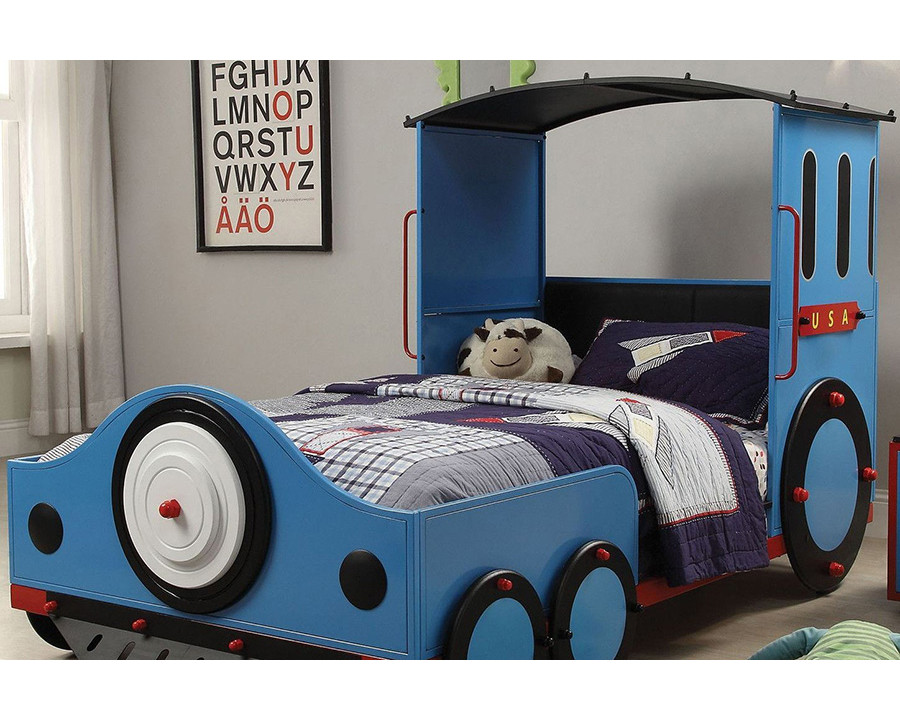 ACME - Tobi Twin Bed in Blue, Red/Black