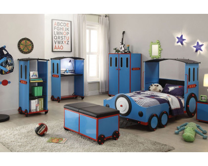 ACME - Tobi Twin Bed in Blue, Red/Black