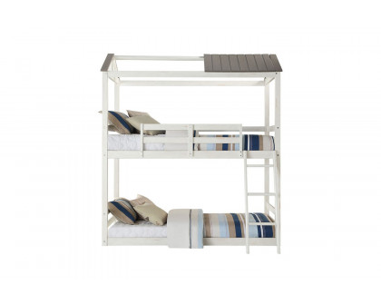 ACME - Nadine Cottage Twin/Twin Bunk Bed in Weathered White/Washed Gray